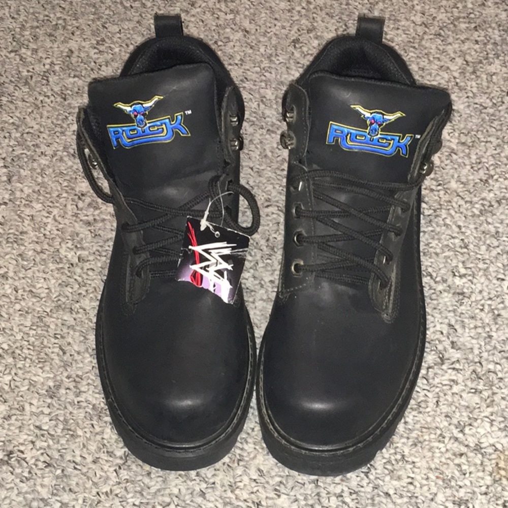 WWF/WWE The Rock ‘The Rock Says’ Black Work Boots.